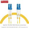 0.2m(0.66ft) OS2 LC to LC Single Mode Fiber Patch Cables, Options 0.2m~305m,SM Singlemode Fiber Optic Cable 10G SMF LSZH Duplex 9/125m OD 2.0mm  view 2