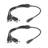 Heyiarbeit DC Power Adapter Splitter Cable 1 Female to 5 Male 5.5mm x 2.1mm DC Power Cable for CCTV Security Cameras LED Light Strip Black Tone 2Pcs view 1