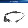 Heyiarbeit DC Power Adapter Splitter Cable 1 Female to 5 Male 5.5mm x 2.1mm DC Power Cable for CCTV Security Cameras LED Light Strip Black Tone 2Pcs view 3
