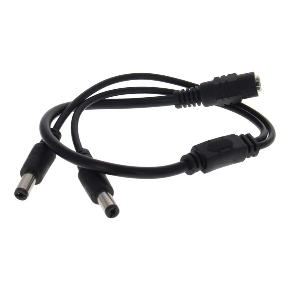 Heyiarbeit DC Power Adapter Splitter Cable 1 Female to 2 Male 5.5mm x 2.1mm DC Power Cable for CCTV Security Cameras LED Light Strip Black Tone 2Pcs