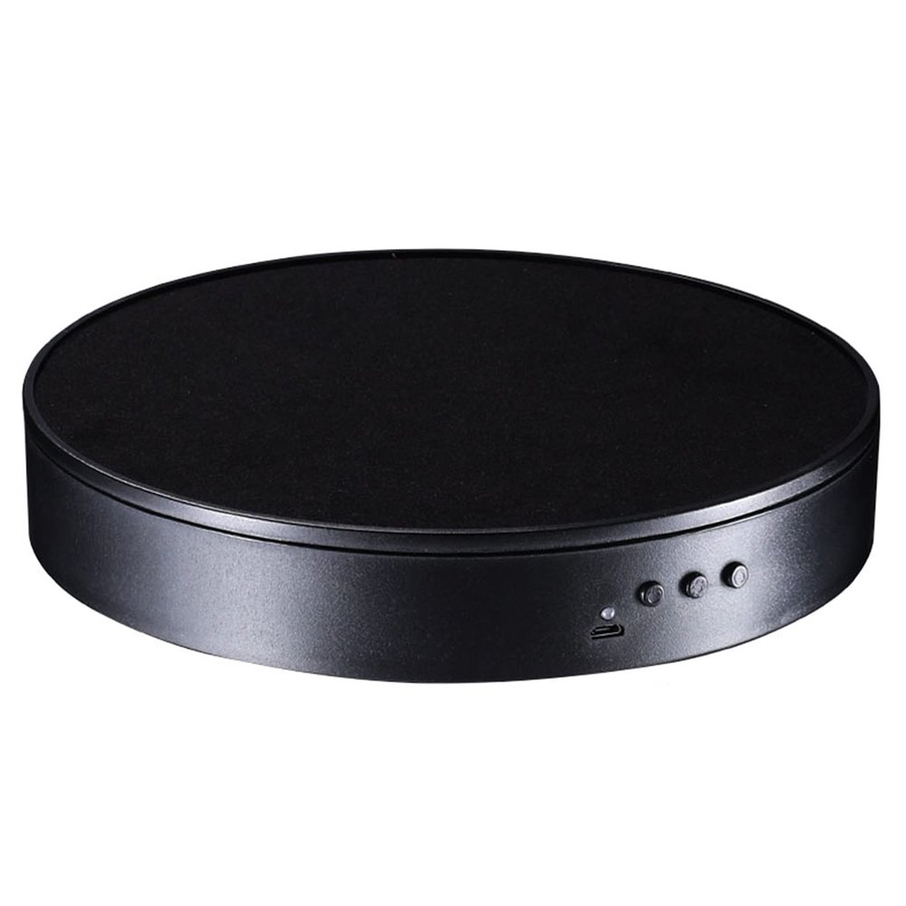 KUYUEOR Motorized Rotating Display Stand,7.8inch 5.5kg Load,360 Degree Electric Rotating Turntable for Photography Products Display,Live Video Show-Black Velvet Cover 20cm