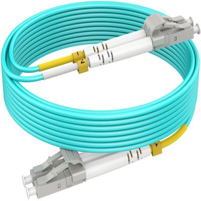 0.2m(0.66ft) OM4 LC LC Fiber Patch Cables MMF Multimode, Options 0.2m~153m, MM Fiber Optic Cable Duplex, 50/125m 40G/100G LSZH 