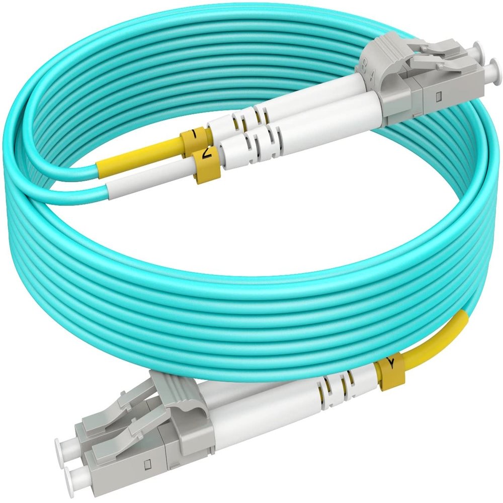 0.2m(0.66ft) OM4 LC LC Fiber Patch Cables MMF Multimode, Options 0.2m~153m, MM Fiber Optic Cable Duplex, 50/125m 40G/100G LSZH 