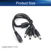 Heyiarbeit DC Power Adapter Splitter Cable 1 Female to 4 Male 5.5mm x 2.1mm DC Power Cable for CCTV Security Cameras LED Light Strip Black Tone 1Pcs view 2