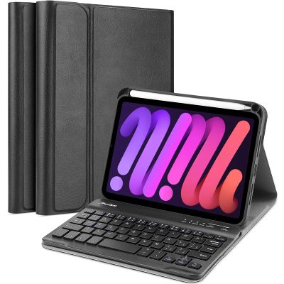 ProCase Keyboard Case for iPad mini 7 (A17 Pro) 2024 / iPad mini 6 2021, Detachable Wireless Keyboard Protective Cover Cases for 8.3 Inch iPad mini 7th 6th Generation Gen Keyboard Case- Black