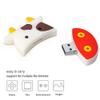 USB Flash Drive 32GB Cute Cow Pattern USB Drive Thumb Drives USB 2.0 Memory Stick for External Data Storage, White Red view 4