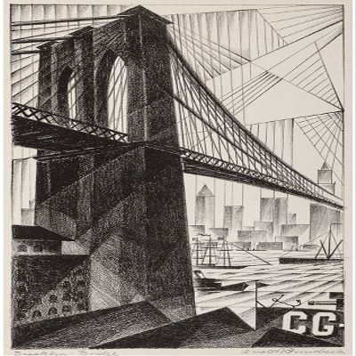 ARNOLD RNNEBECK : Brooklyn Bridge : 1925 : Archival Quality Art Print