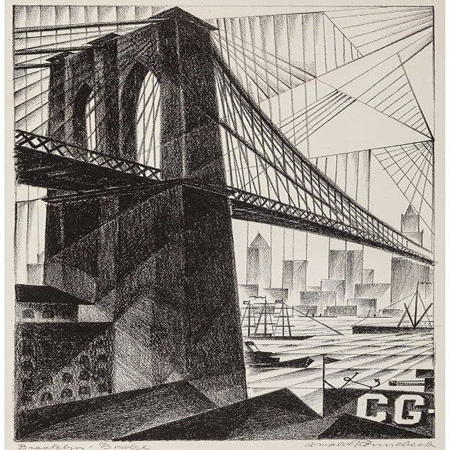ARNOLD RNNEBECK : Brooklyn Bridge : 1925 : Archival Quality Art Print