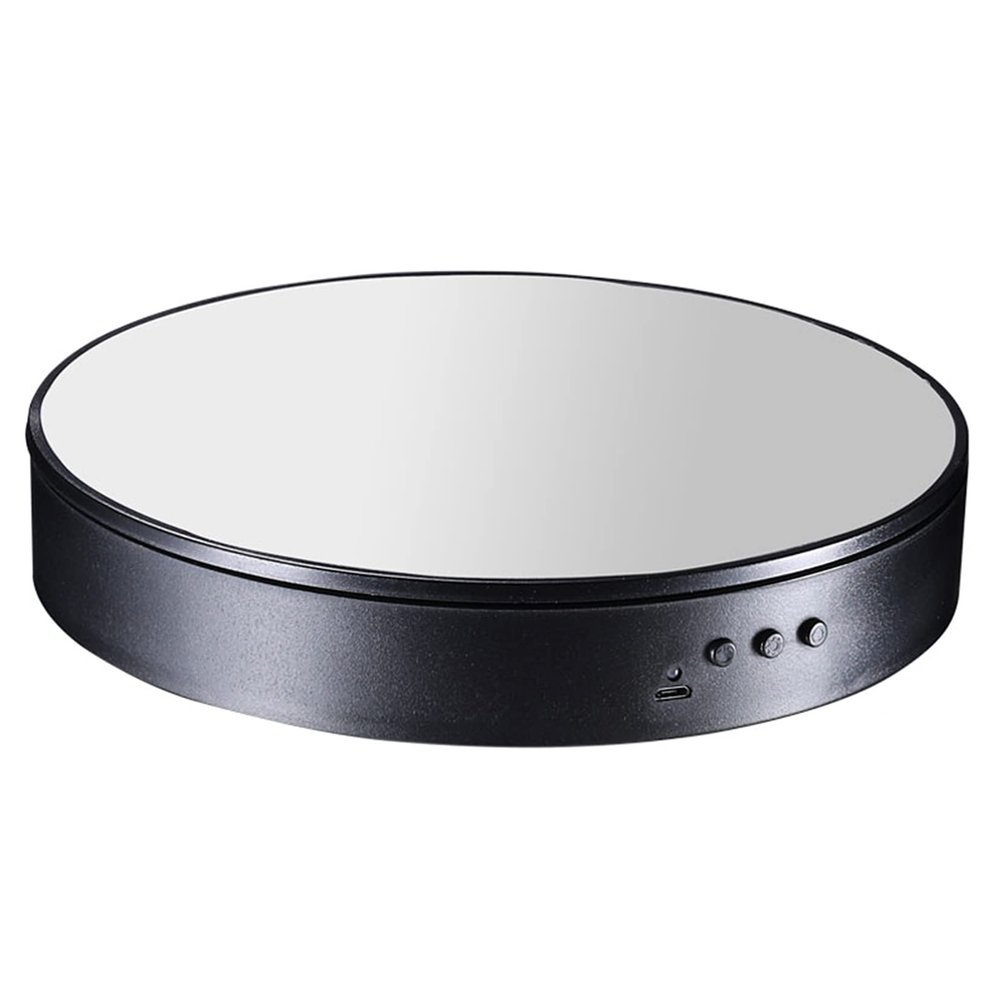 KUYUEOR 360 Degree Photography Turntable for Product Photography,12LB Capacity,7.87in Diameter,4590180360,Speed,Direction,Various Rotation Mode-Black Mirror Surface 20cm