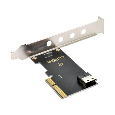 chenyang PCIe 4.0 X4 to Slimline SAS SFF-8654 Adapter with 120mm Bracket for U.2 SFF-8639 NVME PCIe SSD