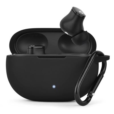 AIRSPO Silicone Case Compatible with Beats Studio Buds Case 2021 Soft Protective Cover for Beats Wireless Earbuds with KeychainBlack