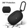 AIRSPO Silicone Case Compatible with Beats Studio Buds Case 2021 Soft Protective Cover for Beats Wireless Earbuds with KeychainBlack view 3
