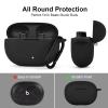 AIRSPO Silicone Case Compatible with Beats Studio Buds Case 2021 Soft Protective Cover for Beats Wireless Earbuds with KeychainBlack view 4