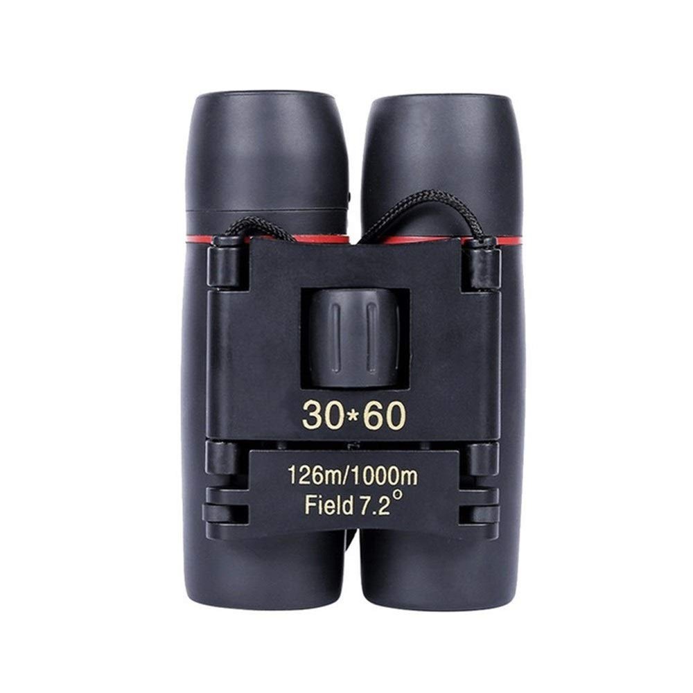 Nuojie Telescope Portable Ultra Wide-Angle Portable Binoculars 30 X 60 Zoom Outdoor Travel Folding Binoculars with Bag (Color : Black)
