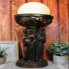 Ebros Sacred Lunar Moon Cycle Triple Goddess Maiden Mother Crone Triune Oracle Sculptural Desktop Table Ball Globe Lamp Triology of Feminism Dianic Wiccan Cosmic Trinity Home Lighting Accent view 2