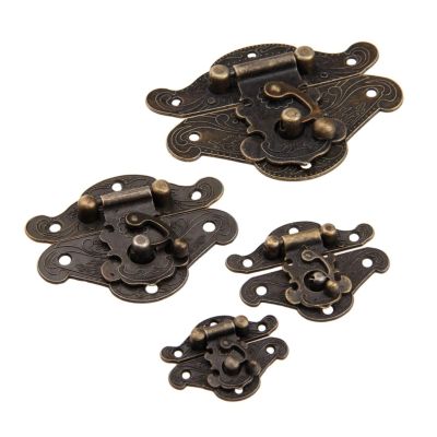 Household Furniture Hardware Hinges 1Pc Antique Bronze Jewelry Wooden Box Hasp Drawer Door Latch Decoration Brass Suitcase Suitcase Hasp Door Latch (Color : 38X29mm)