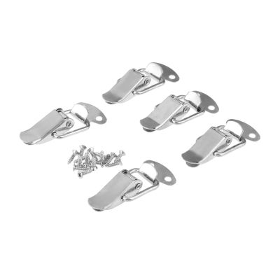 Household Furniture Hardware Hinges 5Pcs Furniture Cabinet Box Spring Type Latch Latch Hasp Iron Hasp For Sliding Doors And Windows Cabinets, With Screws 43 * 21MM