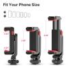 ULANZI ST-06S Phone Tripod Mount, Universal Smartphone Mount Adapter with 2 Cold Shoe, 360 Rotates Adjustable Cell Phone Clip Clamp Holder, Compatible with iPhone 17/16/15, Samsung Galaxy Cell Phones view 4