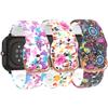 ECSEM Wristbands Compatible with feifuns P36 P22 Smart Watch Band Soft Silicone Bands Quick Release Replacement Bracelet Smartwatch Accessory Sport Strap for Women Men 3PACKS#B view 1