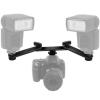 Camera Flash Bracket Holder Stand, Dual Hot Shoe Speedlight Stand, Umbrella Holder Light Stand Bracket for Camera Flashlight view 1