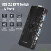 4 Port KVM Switch, USB 2.0 KVM VGA/SVGA , VGA KVM Switch with USB Hub, Computer Switch Box Adapter for PC Keyboard view 2