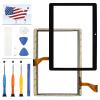 New for 10.1" Dragon Touch K10 Tablet Screen Replacement Camera Hole 12CM Touchscreen Panel Digitizer Parts Kits with Adhedive Tape + Repair Tools (Not LCD Display) (Black) view 1