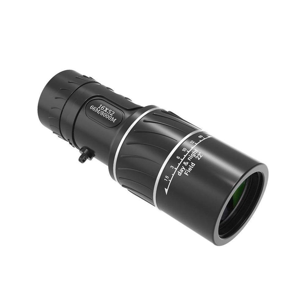 Nuojie Telescope Portable 16x52 Outdoor Monocular Optical Day and Night Telescope Double Focus 66m / 8000m Camping Trip
