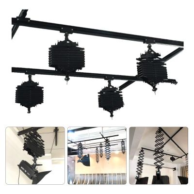 78.7"x78.7" Studio Lighting Mounting Rail System Complete Kit 2m Drop Pantograph 2m Studio Lighting Support Rail System for Photo Video Studio Shooting