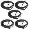 Seefeful Telephone Handset Cord, 8Ft Uncoiled / 1.4Ft Coiled Landline Phone Handset Cable 4P4C Telephone Accessory Black (5 Pack) view 1