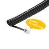 Seefeful Telephone Handset Cord, 8Ft Uncoiled / 1.4Ft Coiled Landline Phone Handset Cable 4P4C Telephone Accessory Black (5 Pack) view 4