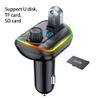 Bluetooth FM Transmitter, Wireless Radio Adapter Hands-Free Car Kit with PD 3.0 USB C Fast Charger, Color Light Support U Disk/TF Card view 4