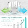 WiFi ExtenderWiFi Repeater, WiFi Booster Covers Up to 3500 Sq.ft and 30 Devices, Up to 1200Mbps WiFi Repeater WiFi-Dual Band 2.4G and 5G - 4 Antennas 360 Coverage Extend WiFi Signal to Smart Home view 3