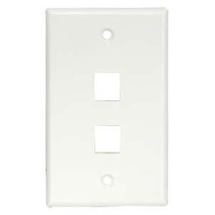 ACCL 2Port Keystone Wallplate White Smooth Face, 10 Pack