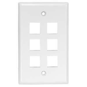 ACCL 6Port Keystone Wallplate White Smooth Face, 10 Pack