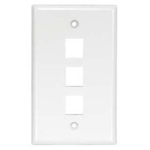 ACCL 3Port Keystone Wallplate White Smooth Face, 2 Pack