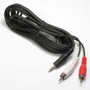 ACCL 12Ft 3.5mm Stereo Plug to 2xRCA-M Cable, 10 Pack