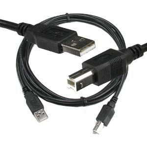 ACCL 6Ft A-Male to B-Male USB2.0 Cable Black, 4 Pack