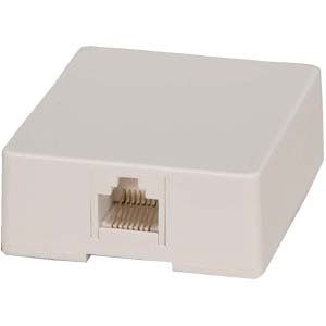 ACCL RJ45 Modular Single Port Surface Mount Jack White, 2 Pack