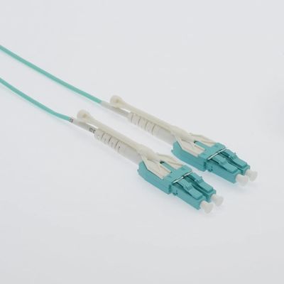 ACCL 1m Uniboot LC/UPC-LC/UPC OM3 Multimode Duplex Aqua Fiber Optic Patch Cable with Pull Push, 2 Pack