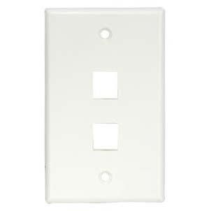 ACCL 2Port Keystone Wallplate White Smooth Face, 4 Pack
