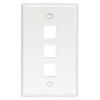 ACCL 3Port Keystone Wallplate White Smooth Face, 4 Pack view 1