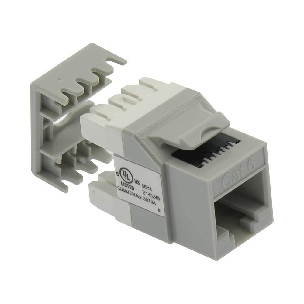 ACCL Cat.6 RJ45 110 Type 180 Keystone Jack Gray, 2 Pack