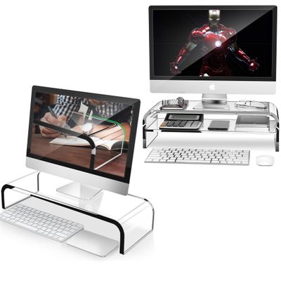 AboveTEK Premium Large Monitor Riser 20 inch & 2-Tier Acrylic Monitor Stand Computer Riser for Home Office