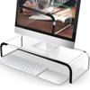 AboveTEK Premium Large Monitor Riser 20 inch & 2-Tier Acrylic Monitor Stand Computer Riser for Home Office view 2