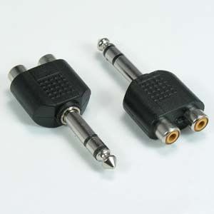 ACCL 1/4 inch Stereo to Dual RCA Jack Adapter, 2 Pack