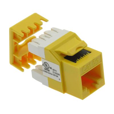ACCL Cat.5E RJ45 110 Type 180 Keystone Jack Yellow, 4 Pack