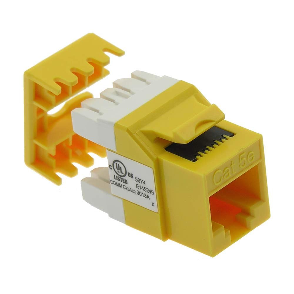 ACCL Cat.5E RJ45 110 Type 180 Keystone Jack Yellow, 4 Pack