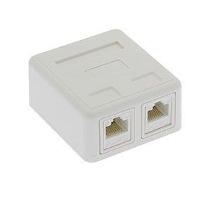 ACCL Cat.5E 2Port Surface Mount Box White w/Jack, 4 Pack