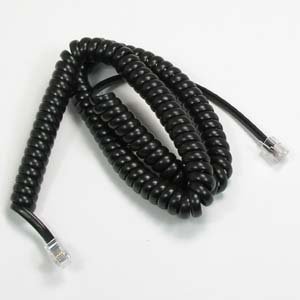 ACCL 12Ft Coiled Handset Cord, RJ22 (4P4C) Black, 10 Pack