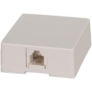 ACCL RJ11 Modular Single Port Surface Mount Jack White, 5 Pack